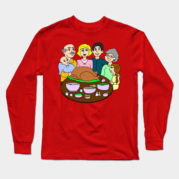 Happy Thanksgiving Family Dinner Long Sleeve T-Shirt by holidaystore